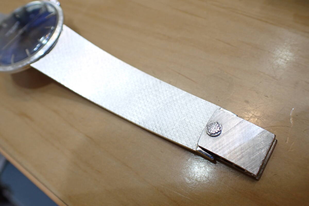 希少/正規(guī) ◆パテックフィリップ カラトラバ K18/750 金無垢制 ブルー◆ 3468 メンズ 手巻き アンティーク腕時計