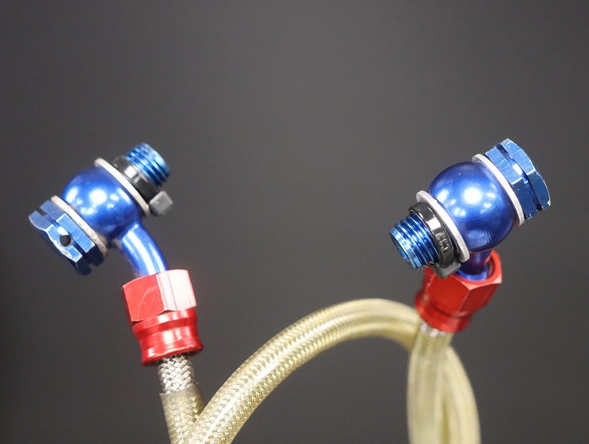 激安！NSR50用アールズ制ステンメッシュフロントブレーキホース！AC10/后期型/NSR80NSRminiNSF100NS-1NS50RNS50F