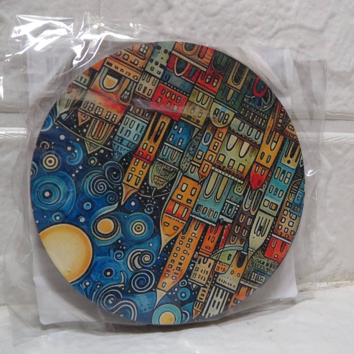 新品?未使用?ヨーロッパの街并み?絵畫(huà)風(fēng)?木制?コースター?6枚セット?夏の冷たいコップに必須です
