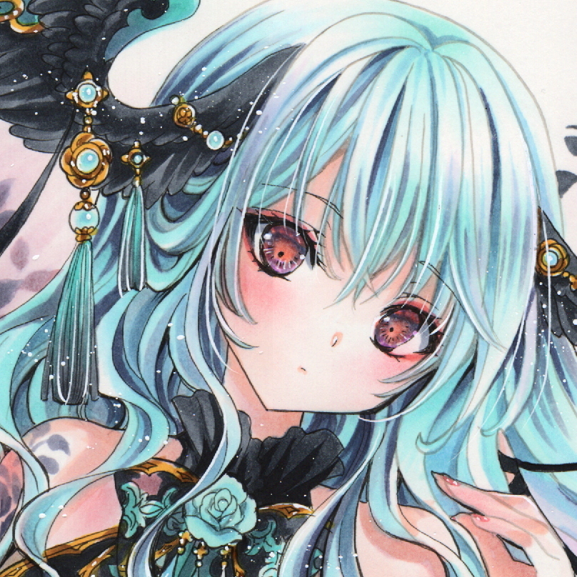 同人手描きイラスト・オリジナル『rose d'ange 』A4サイズ・ケントボード