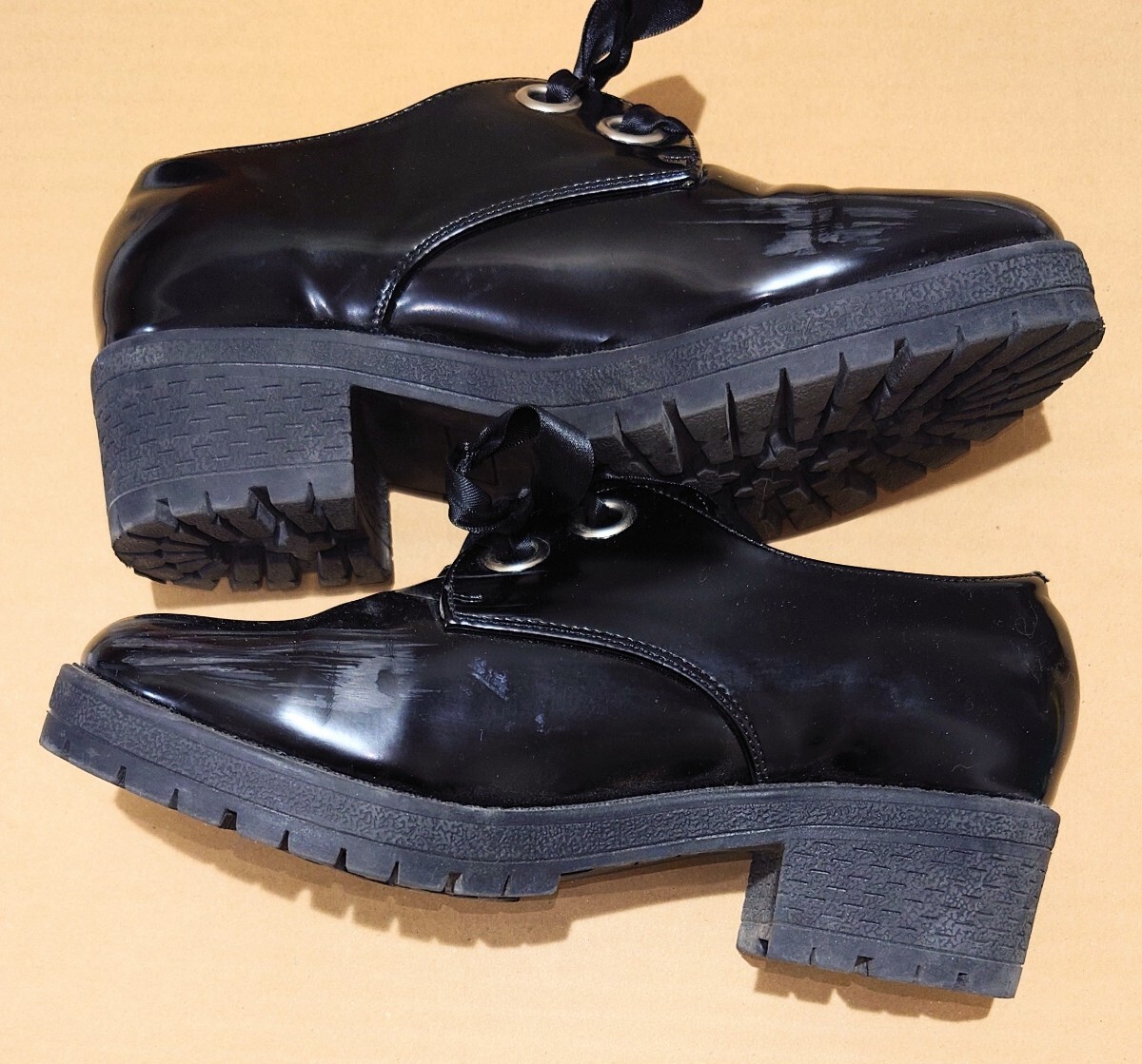  б/у * женский толщина низ Loafer LL размер 24.5~25.0cm примерно земля . серия массовое производство обувь дополнение анонимность рассылка 