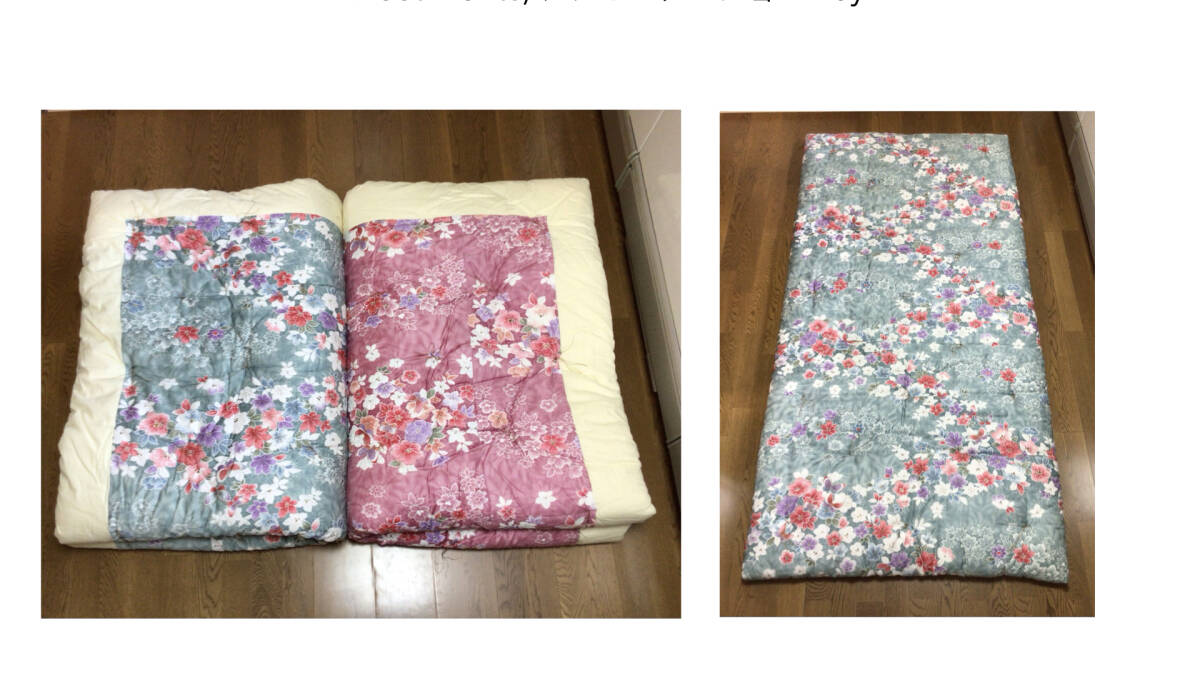 綿わた　掛け布団2枚　敷き布団1枚　和布団　昭和