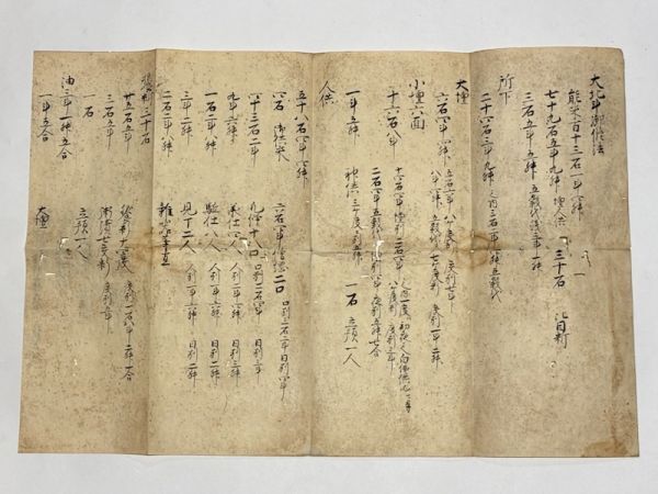 長寛二年(1164年)写「大北斗法供物等支配」古写本 1枚|真言宗 古典籍 和本 古写本 長寛二年(1164年)写「大北斗法供物等支配」大和法橋 1枚