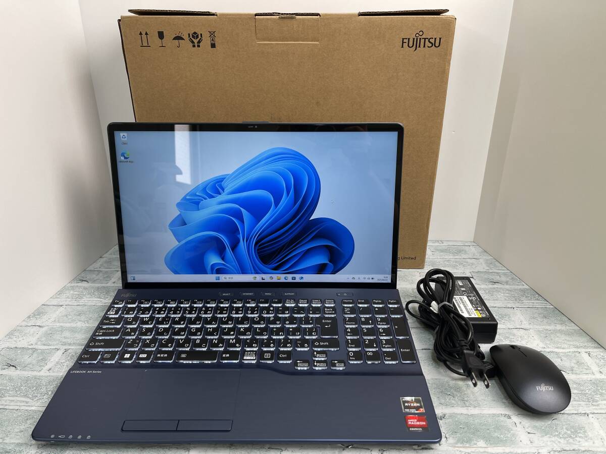 富士通 LIFEBOOK AH56/H2 ノートパソコン AMD Ryzen 7 7730U @ 2.00GHz メモリ16GB+SSD512GB+Blu-ray 15.6型FHD Win11 送料無料 N7J1015_画像1