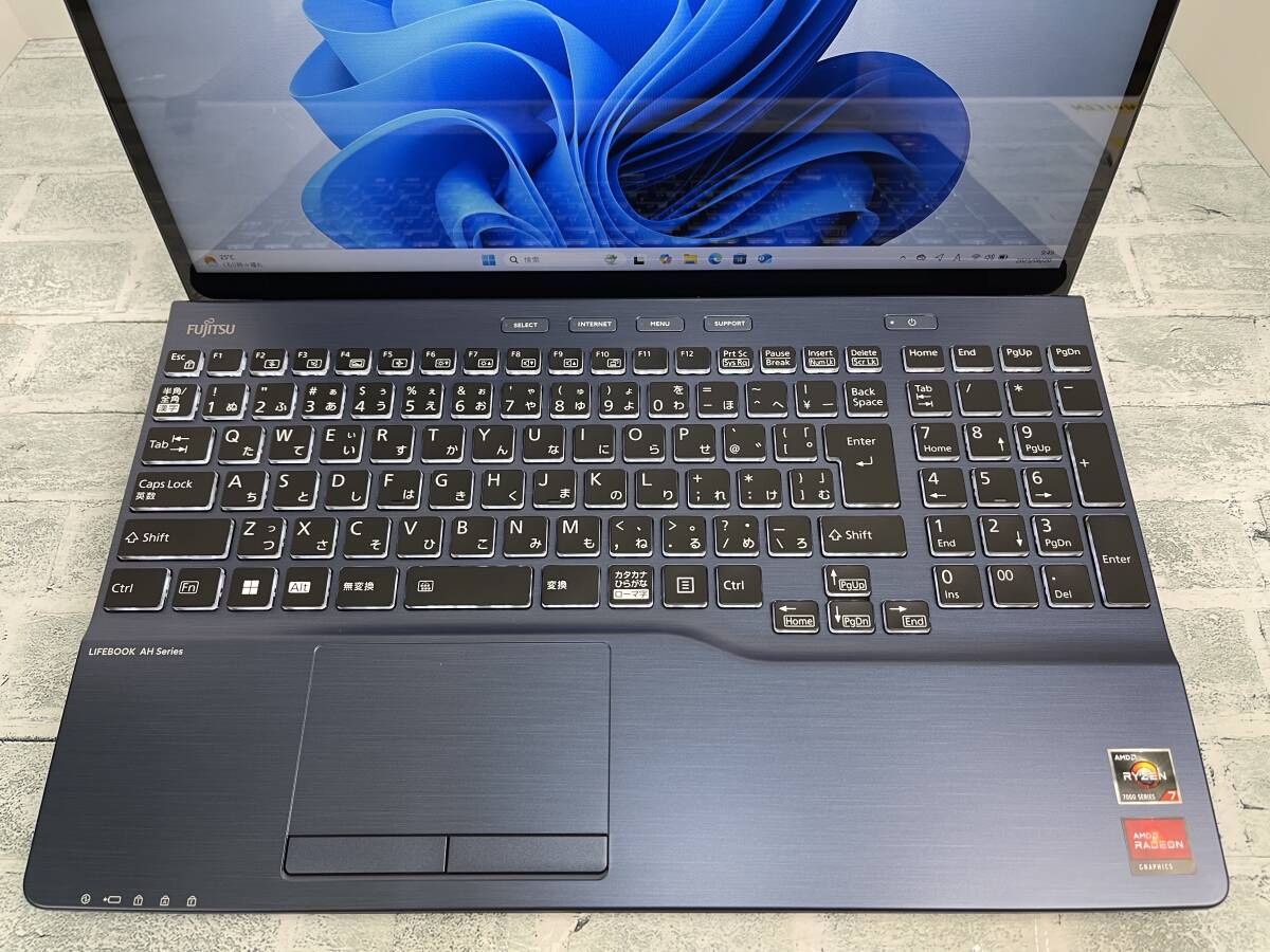 富士通 LIFEBOOK AH56/H2 ノートパソコン AMD Ryzen 7 7730U @ 2.00GHz メモリ16GB+SSD512GB+Blu-ray 15.6型FHD Win11 送料無料 N7J1015_画像3