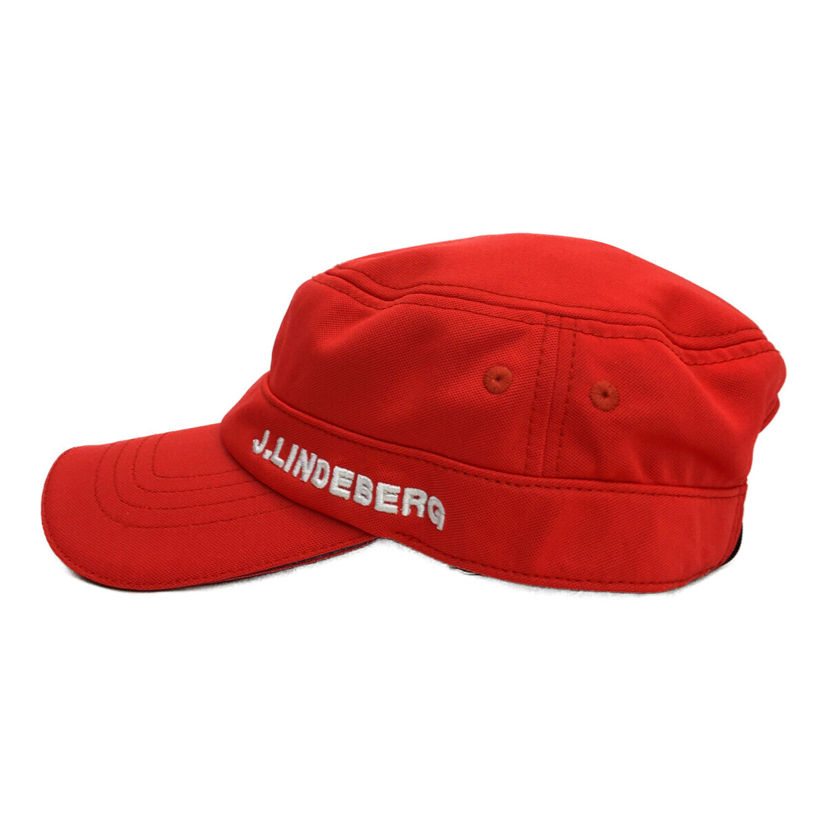 coco 未使用品 ジェイリンドバーグ J.LINDEBERG キャップ F(57-59cm) レッド 刺しゅうロゴ シンプル レターパックプラス発送可 K016311