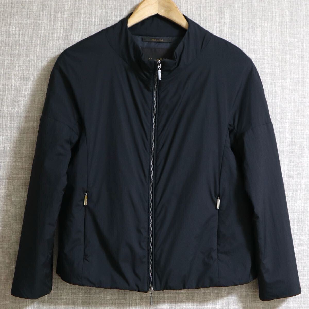 美品 MOORER ナイロン ジャケット 42 ブラック レディース 正規(guī)品 ムーレー ブルゾン ダウン