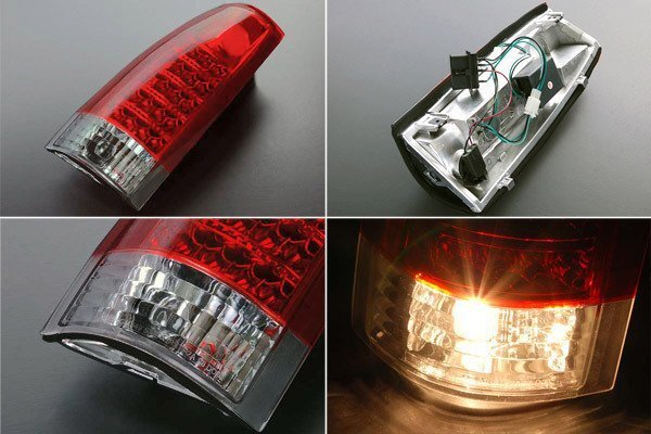 ★臺灣制 LED テールライト テールランプ レッド/クリア【適合 92-99 サバーバン タホ ユーコン 88-98 C1500 K1500 99-00エスカレード S008