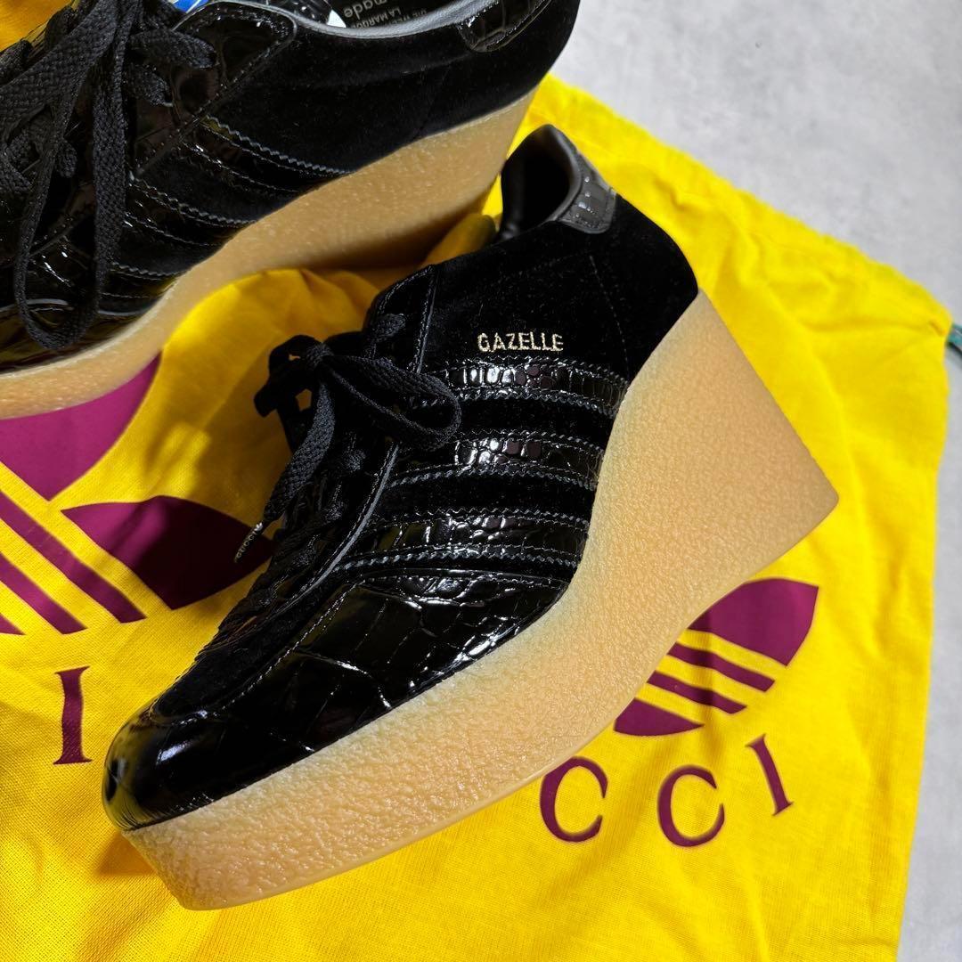 新品 25.5cm グッチ × アディダス ガゼル スニーカー ストライプ GUCCI × adidas originals 靴 シューズ 厚底 ストライプ 人気 高級
