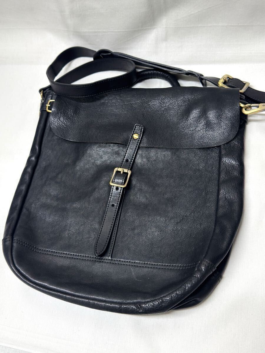 RRL Double RL RALPH LAUREN Leather Shoulder Bags ダブルアールエル ラルフローレン レザー ショルダーバッグ ブラック