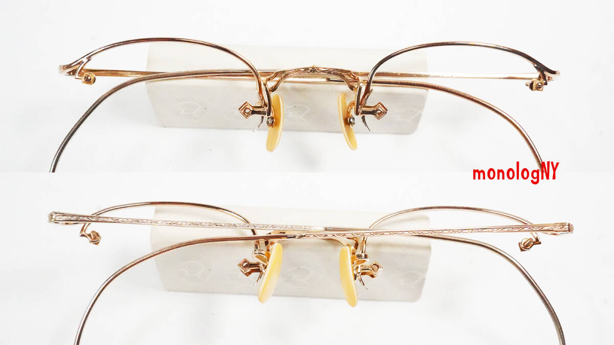 American Optical アメリカンオプティカル Rimway FUL-VUE 12KGF金張りハーフリム眼鏡フレーム＜デッドストック未使用品＞