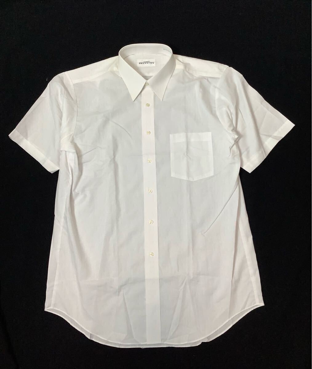 (未使用) DELFHINU // 形態(tài)安定 半袖 シャツ?ワイシャツ (白) サイズ 41-L
