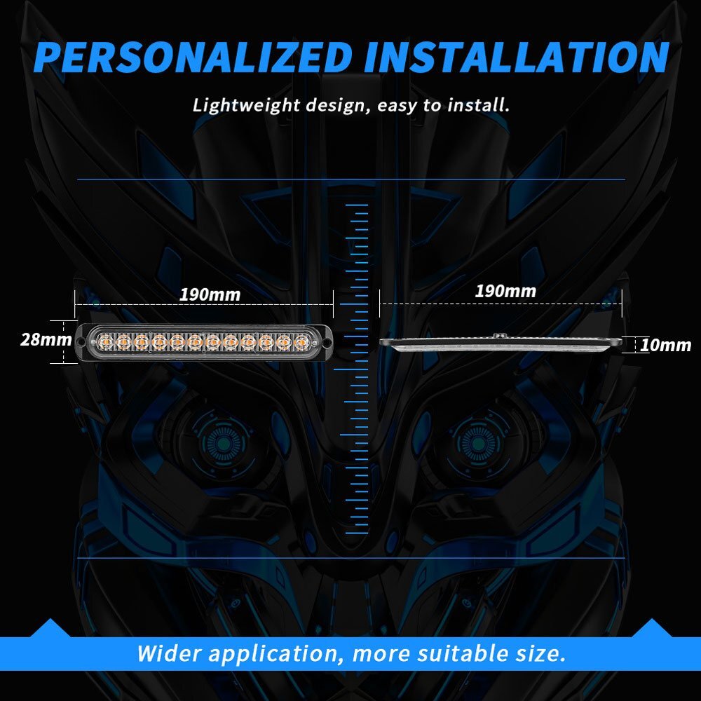 LED 12連 LED ライト ハザード カラー：アンバー ストロボ フラッシュ 警告燈 パトロール ライトバー 緊急點滅 SUV ATV 4個
