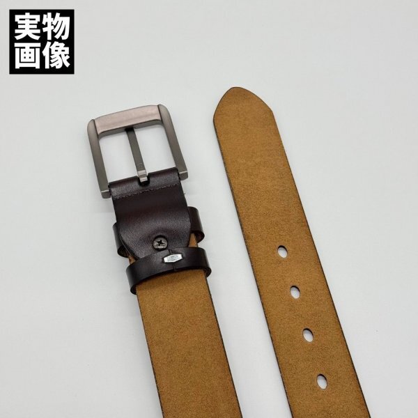レディース　ベルト　ダークブラウン　茶色　110cm　レザー　本革　スーツ　カジュアル　フォーマル　社會(huì)人　シンプル　革　スリムパンツ
