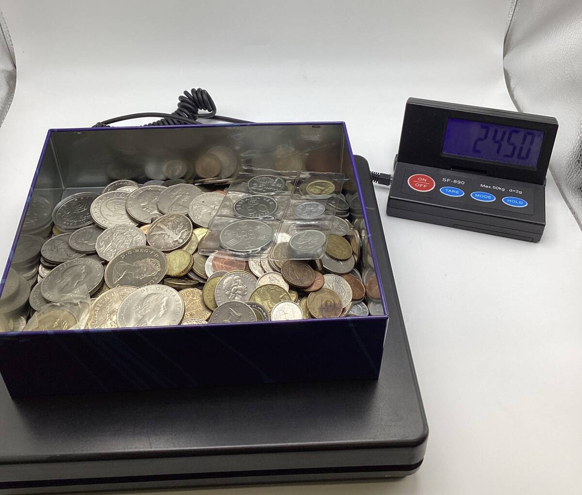 【15567】外國銭 おまとめ コイン 外貨 舊硬貨 銀貨 貨幣 アジア ヨーロッパ アメリカ等 まとめ 約2450g 約2.4kg