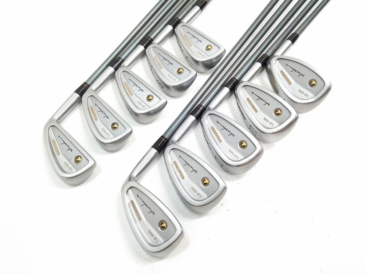 ?10本セット HONMA ホンマ LB-606 H＆F CAVITY 3I-11I /S アイアン カーボンシャフト FLEX-R-1 黒モグラ 星1 0616-46N @160 ?