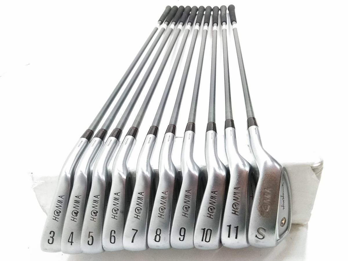 ?10本セット HONMA ホンマ LB-606 H＆F CAVITY 3I-11I /S アイアン カーボンシャフト FLEX-R-1 黒モグラ 星1 0616-46N @160 ?