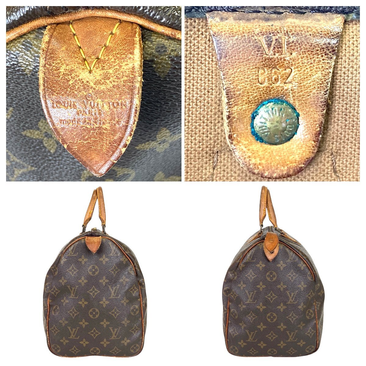 【1円～】 ルイヴィトン LOUIS VUITTON バッグ ハンドバッグ ボストンバッグ モノグラム スピーディ40 M41522 VI862 レザー ブラウン 中古