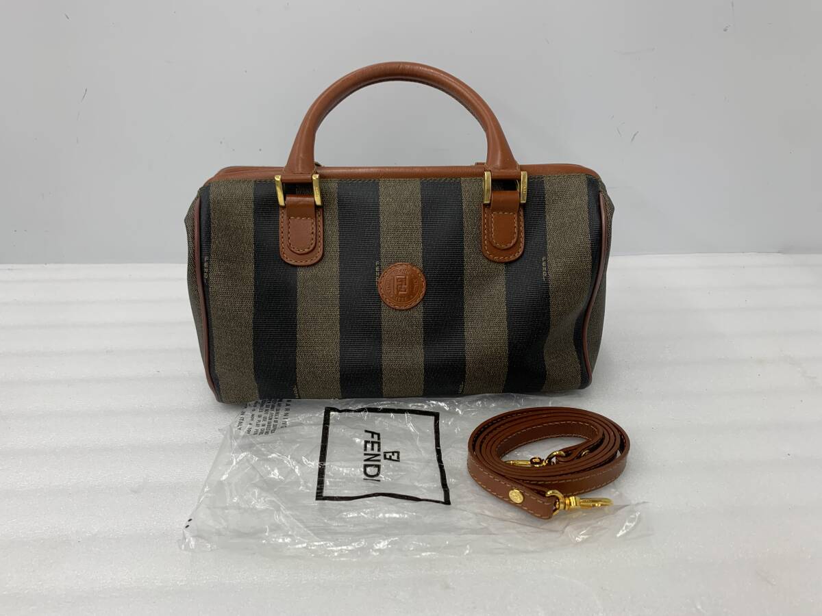 ８）FENDI　フェンデ?！。瞁AY　ペカン柄　ショルダーバッグ　ハンドバッグ　幅約27cm　寫真追加有り