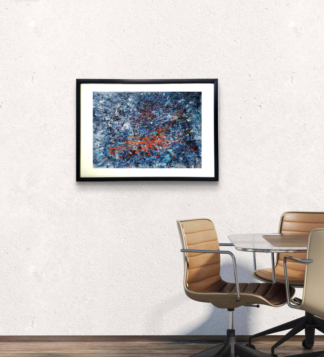 Sence of loss/抽象画 77×56㎝ B2 額縁セット 原画 モダン