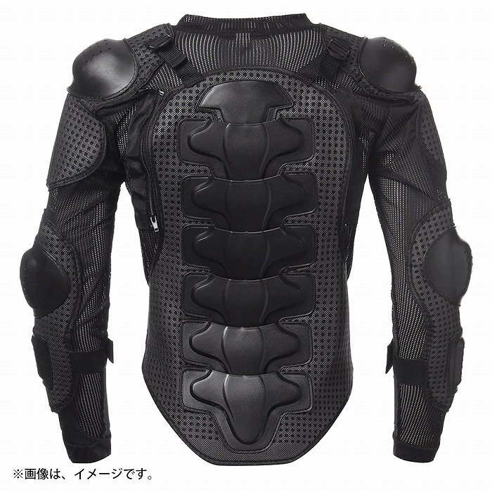 【新品即納】バイクウェア ボディープロテクター インナー Lサイズ ブラック 黒 プロテクター 長袖 セーフティージャケット 『TYPE_1』