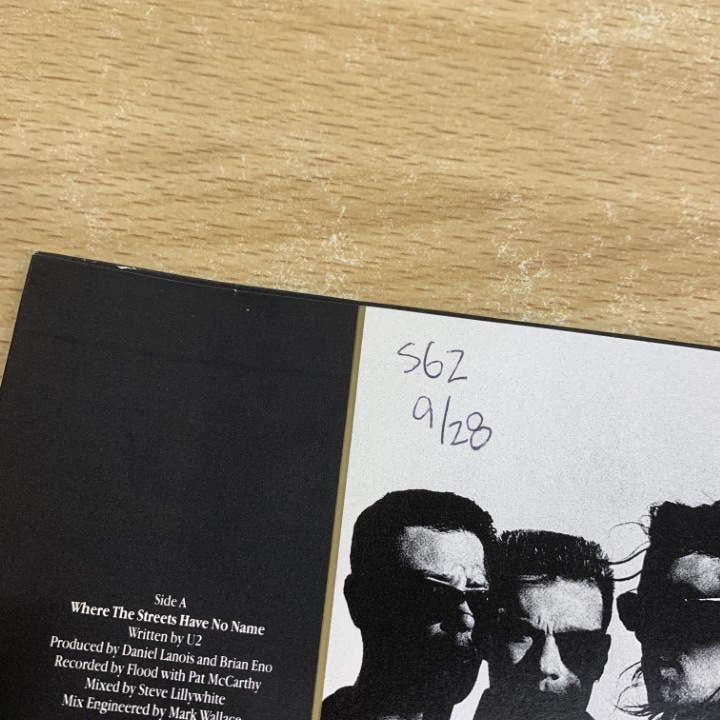 *01)[ включение в покупку не возможно ][ образец запись ]U2/Where The Streets Have No Name/ договоренность. земля /EP запись /7 дюймовый / образец / промо / блокировка /D07D-2027/A