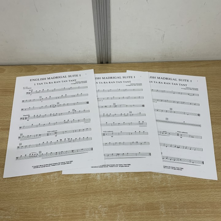 *01)[ включение в покупку не возможно ]madoligaru Kumikyoku 1/ тромбон три слоя ./ENGLISH MADRIGAL SUITE I/Amy Dunker/ иностранная книга / музыкальное сопровождение /A