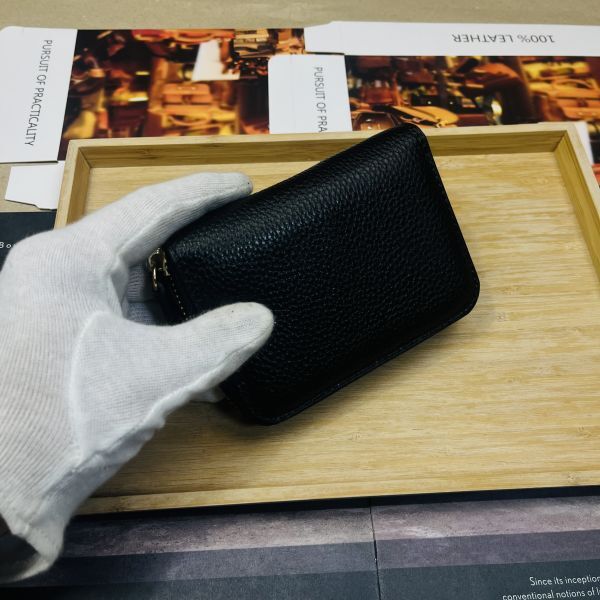 【田中革具】新品 イタリアンレザー コンパクト財(cái)布 ファスナー レザーウォレット 牛革 メンズ財(cái)布 コインケース 小銭入れ 本革 長(zhǎng)財(cái)布 黒