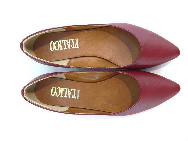 39lk 全国送料無料 パンプス レディース ローヒール 痛くない ぺたんこ 日本製 スムース 結婚式 走れるパンプス (レッド）_画像4