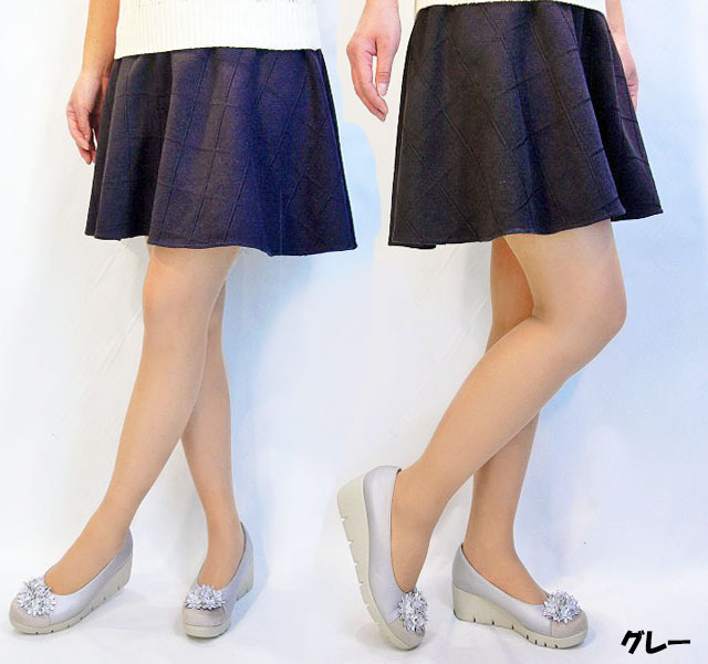 34lk 送料無料 ファーストコンタクト パンプス フラワーデザイン 日本製 痛くない 母の日 ウェッジパンプス コンフォートシューズ 走れ_画像6