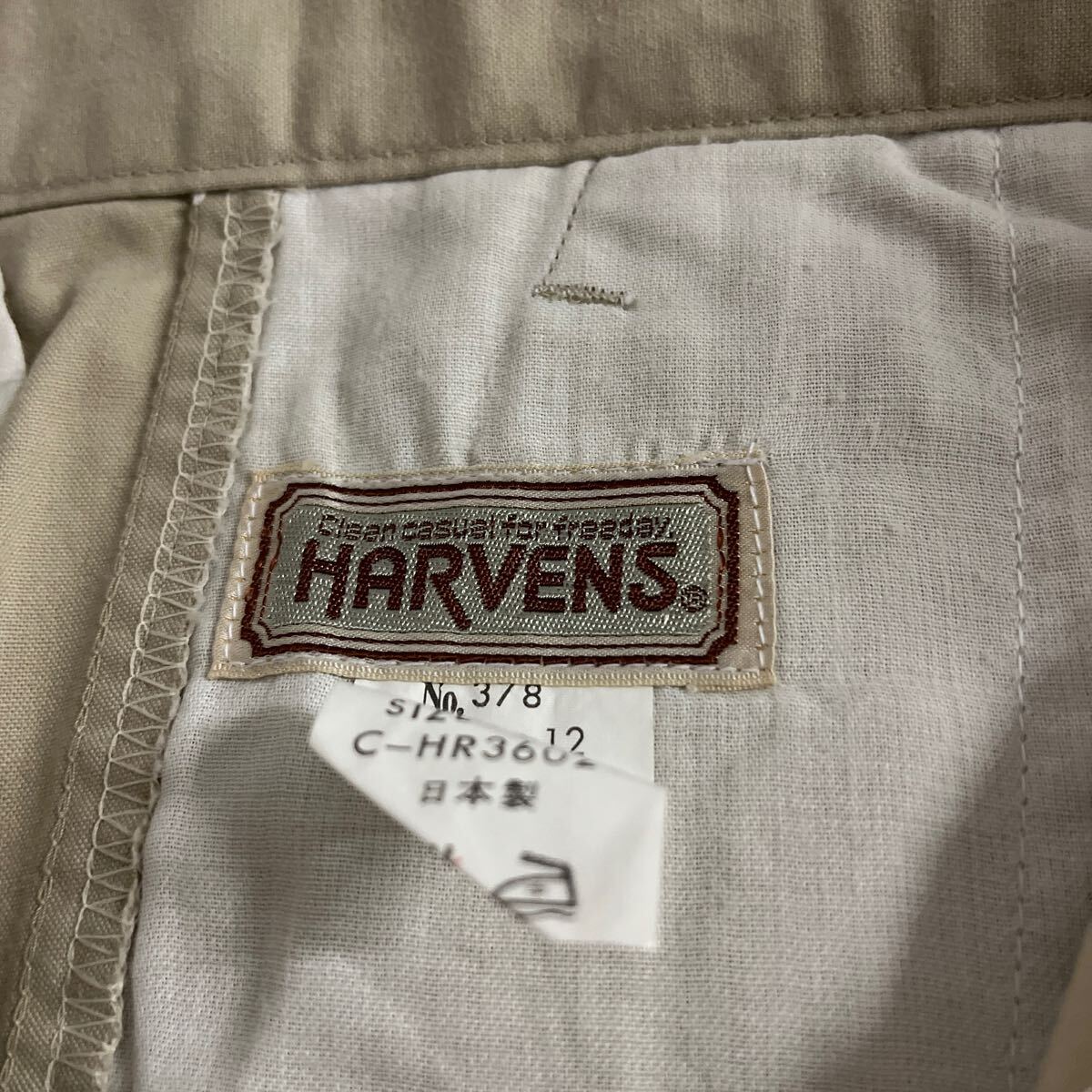 ＨARVENSの綿50% ベージュスラックスメンズ_画像3