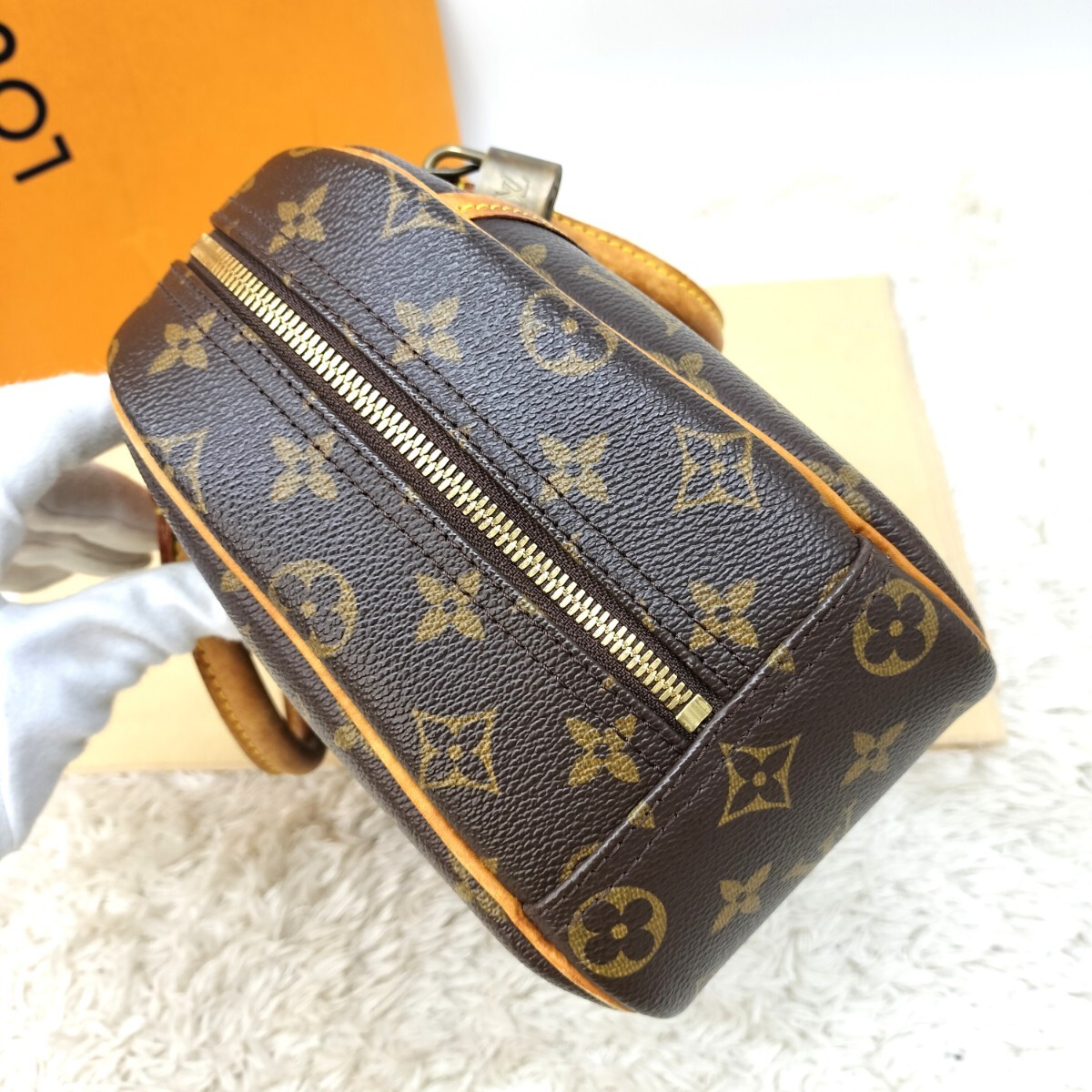 正規品 美品 LOUISVUITTON ルイヴィトン トゥルーヴィル ミニ ボストンバッグ ハンドバッグ 旅行カバン モノグラム 南京錠 カデナ M42228_画像5