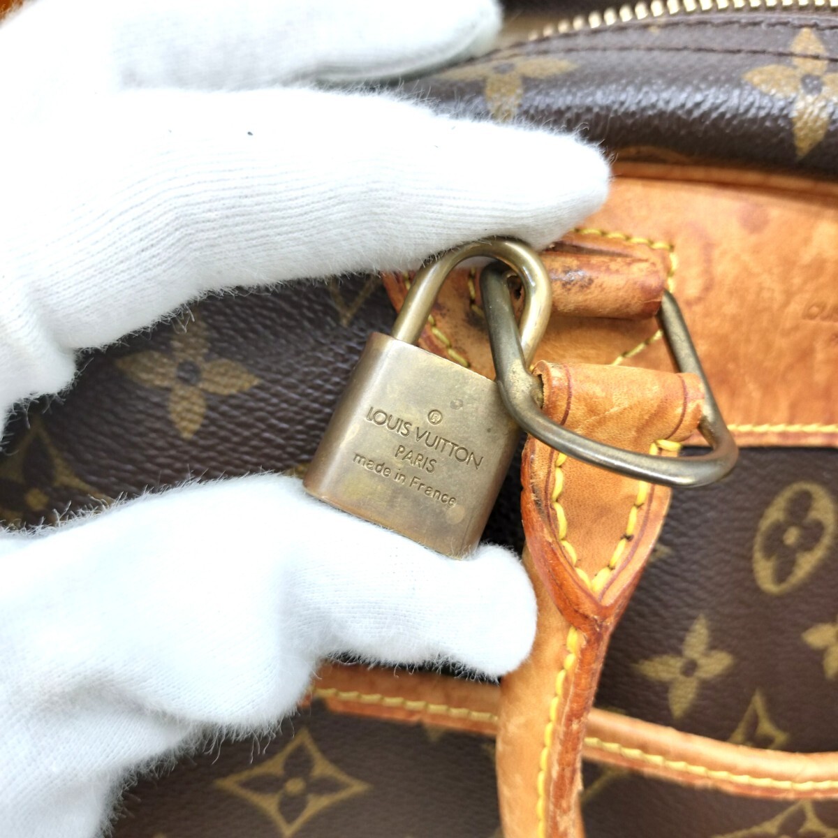 正規品 美品 LOUISVUITTON ルイヴィトン トゥルーヴィル ミニ ボストンバッグ ハンドバッグ 旅行カバン モノグラム 南京錠 カデナ M42228_画像8