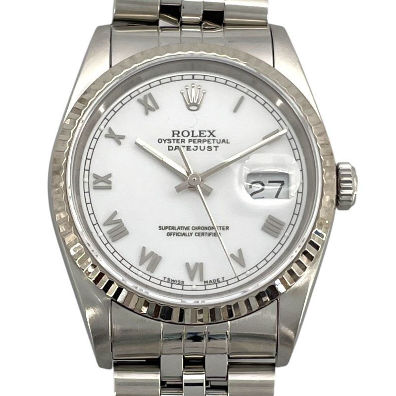ロレックス ROLEX デイトジャスト 16234 ホワイト WG/SS 腕時計 メンズ 中古