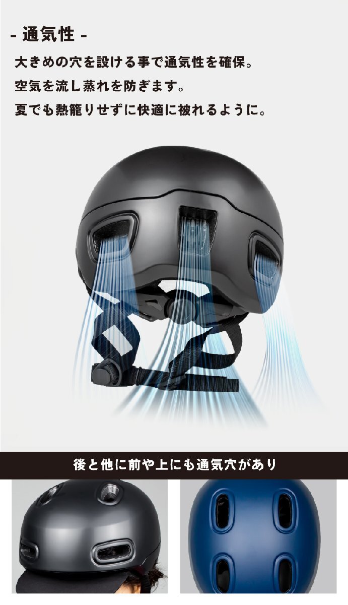 GORIX ヘルメット 自転車(chē) 大人 メンズ レディース 帽子型 カジュアル おしゃれ ツバ付き UV対策バイザー 通気性 (GALEA56) ブルー