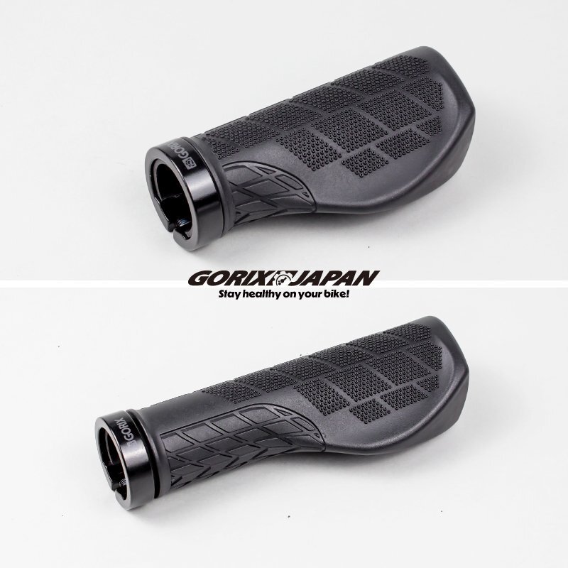 GORIX ゴリックス 自転車グリップ エルゴ ハンドルグリップ ロックオン クロスバイク 自転車 グリップ(GXQ WING) ショートペア 100/100mm