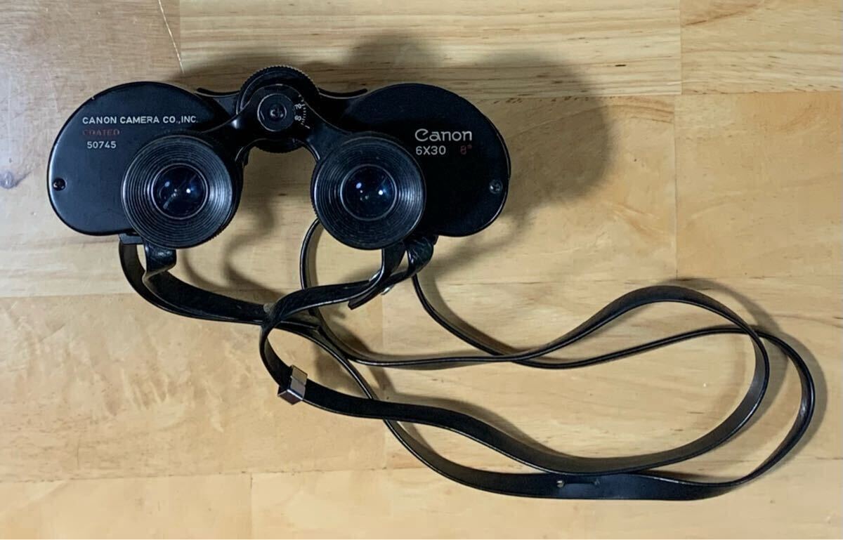 【ジャンク】Canon 雙眼鏡 6×30 8° レトロ ビンテージ キャノン 日本制 レンズキャップ付き
