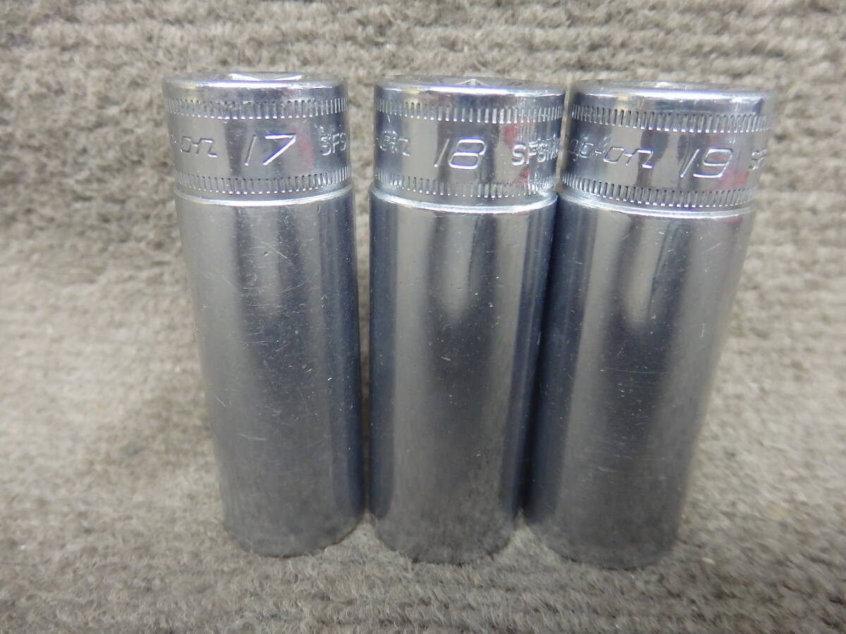 スナップオン 3/8 ディープソケット 9.5㎜sq 8～19㎜ 12pcsセット YI06①
