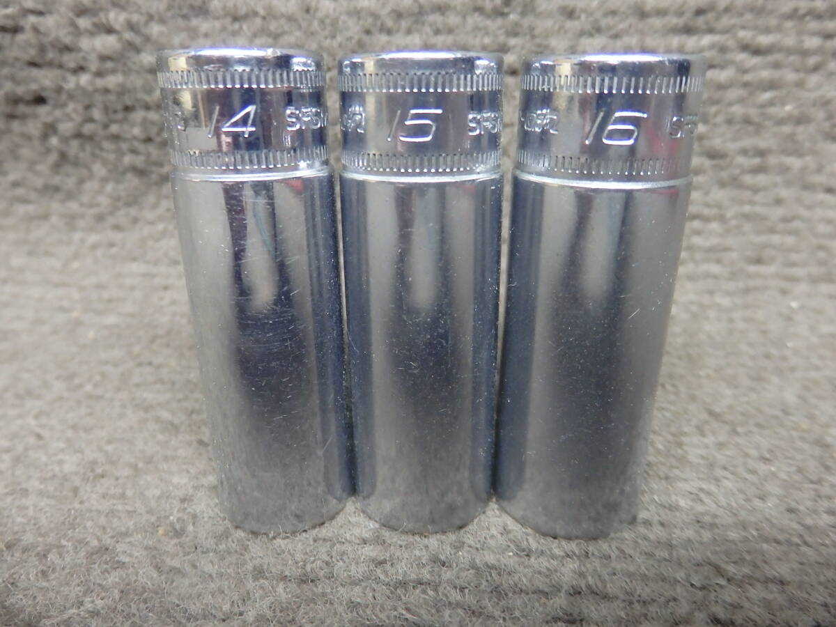 スナップオン 3/8 ディープソケット 9.5㎜sq 8～19㎜ 12pcsセット YI06①