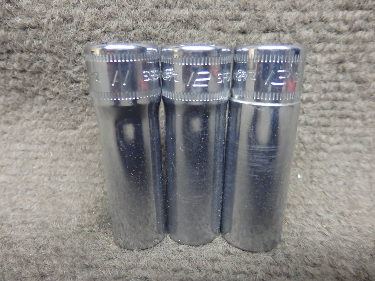 スナップオン 3/8 ディープソケット 9.5㎜sq 8～19㎜ 12pcsセット YI06①