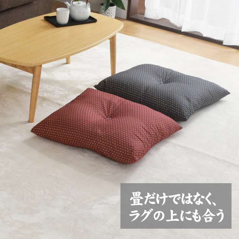 セール 5％値下げ中 座布団 55×59cm 麻の葉 レッド 日本制 銘仙判 単品 法要 お盆 お坊さん 正月 仏前 仏壇 お寺 和風(fēng) 和柄 國産 刺子風(fēng)