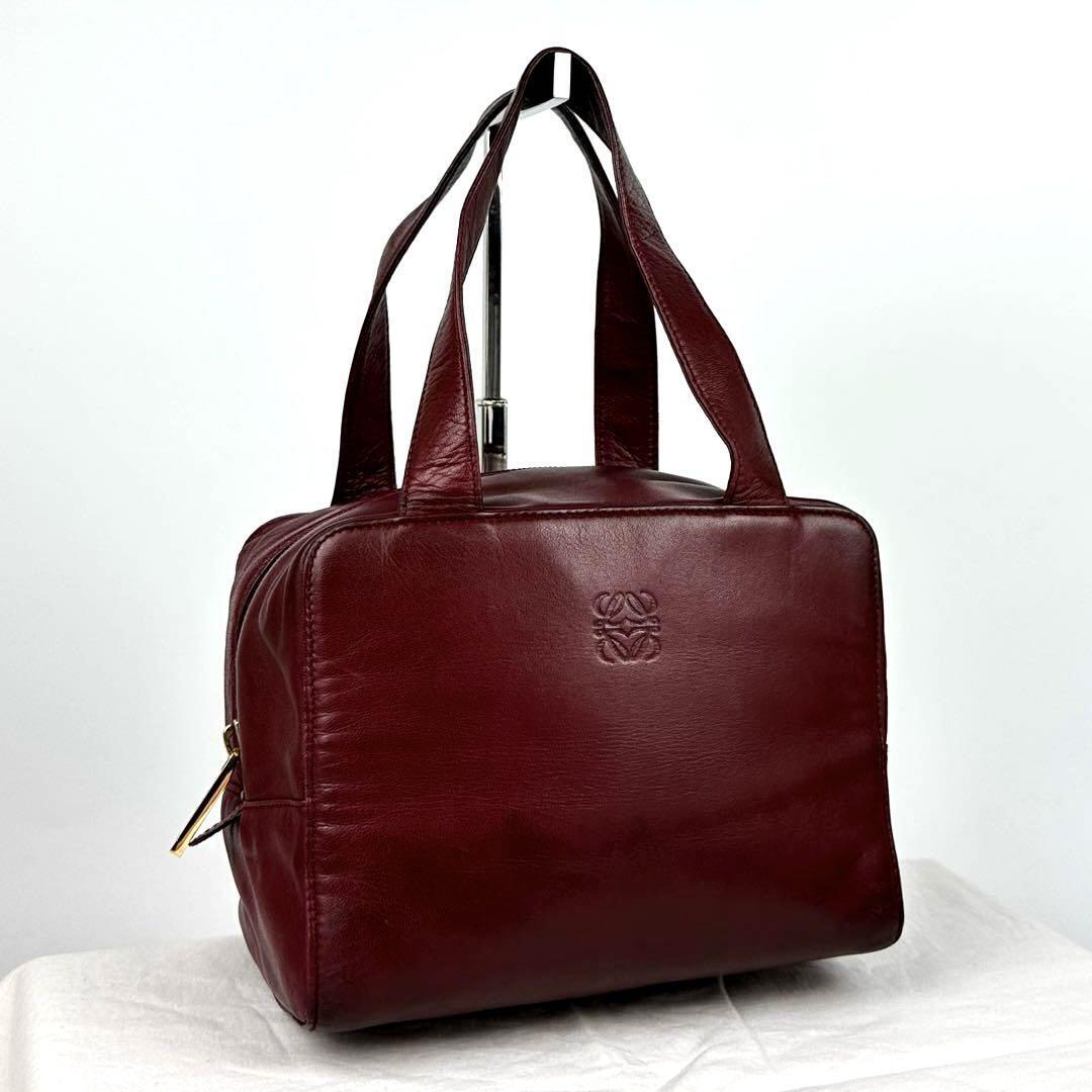 LOEWE ハンドバッグ ミニボストン 手提げ アナグラム ロゴ型押し レザー 人気 LOEWE ロエベ ハンドバッグ アナグラム ロゴ型押し ミニ