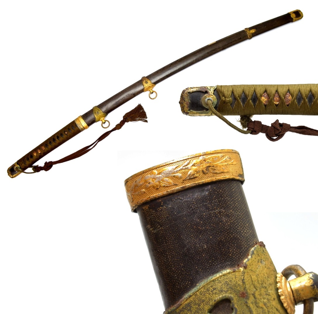 日本軍 軍刀 拵えのみ 刀装具 日本刀 軍刀拵え（7） 鍔・刀装具 : 日本刀販売の明倫