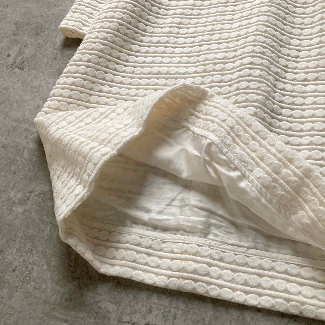 *ケイトスペードニューヨーク 総刺繍ワンピース ひざ丈 エンブロイダリー アイボリー 白 ホワイト 2サイズ kate spade NEWYORK_画像4