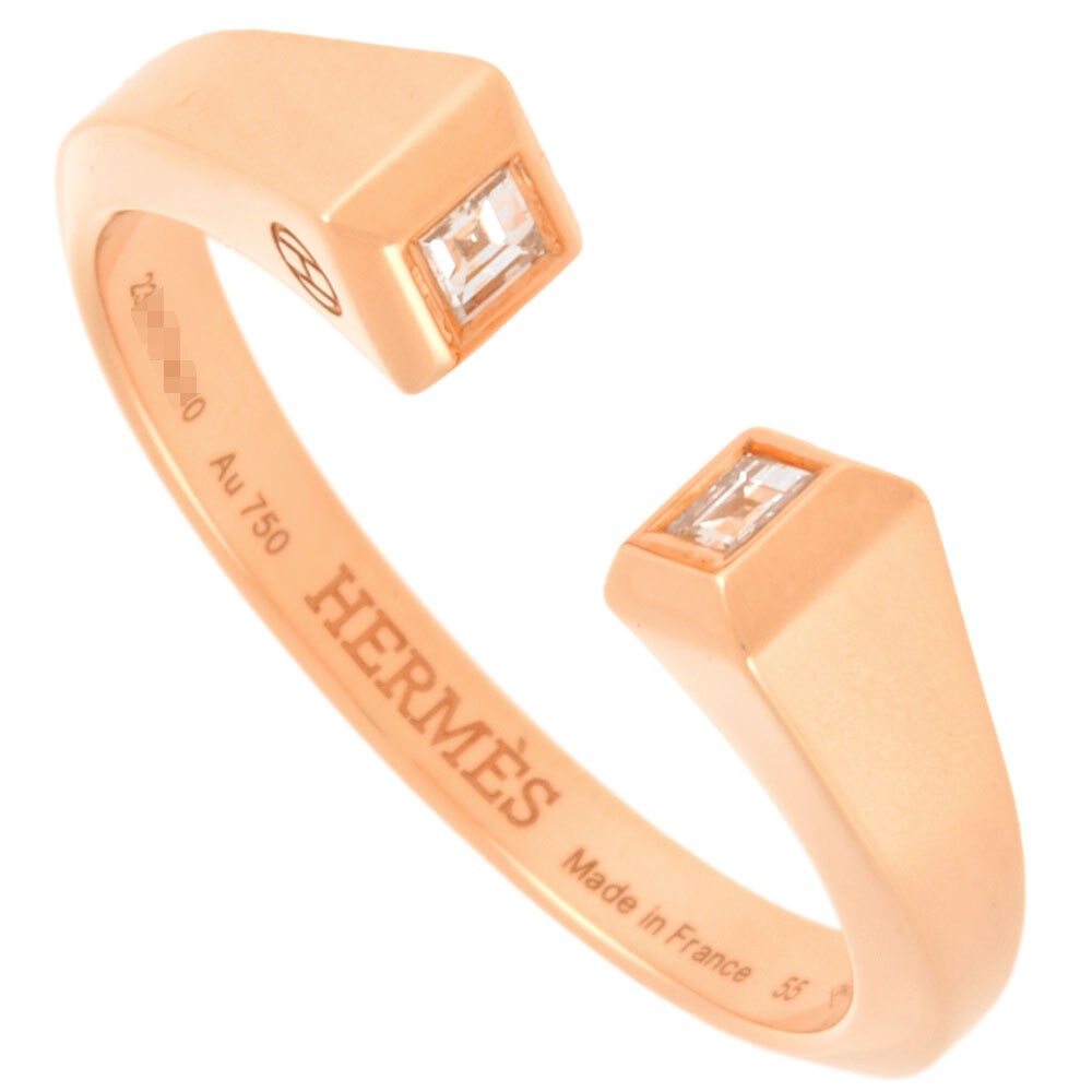  Hermes HERMES Crew doforujuPM кольцо кольцо бриллиант #55 K18PG 4.1g розовое золото 