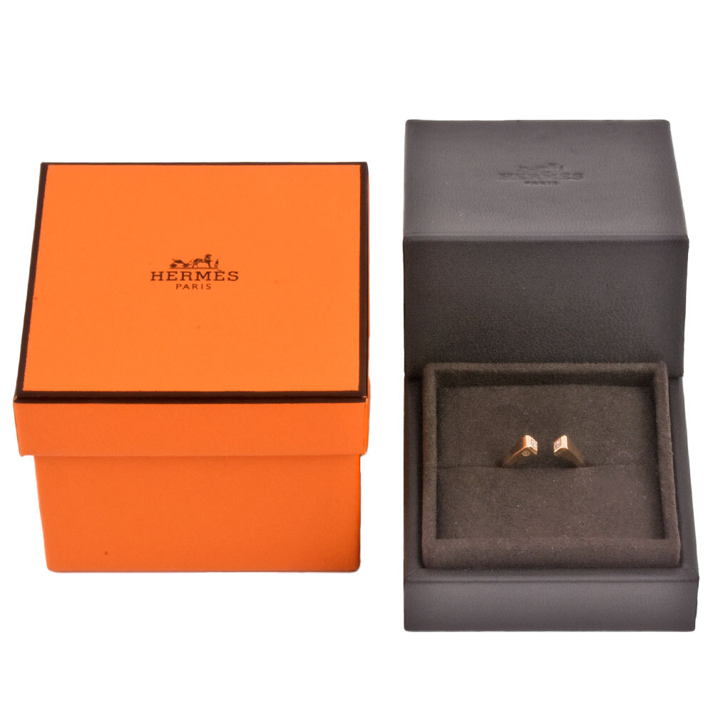  Hermes HERMES Crew doforujuPM кольцо кольцо бриллиант #55 K18PG 4.1g розовое золото 