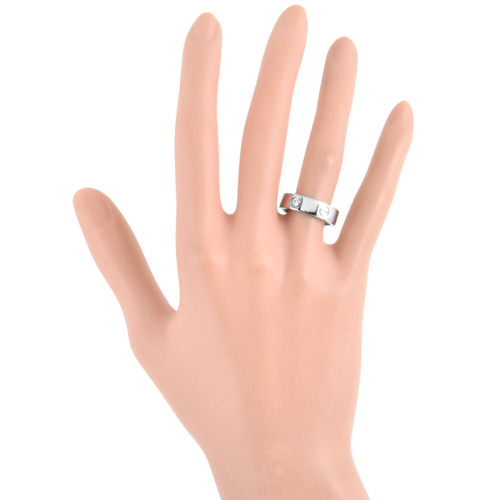 カルティエ Cartier 3P ダイヤ ラブリング リング 指輪 ダイヤモンド #53 K18WG 8.5g