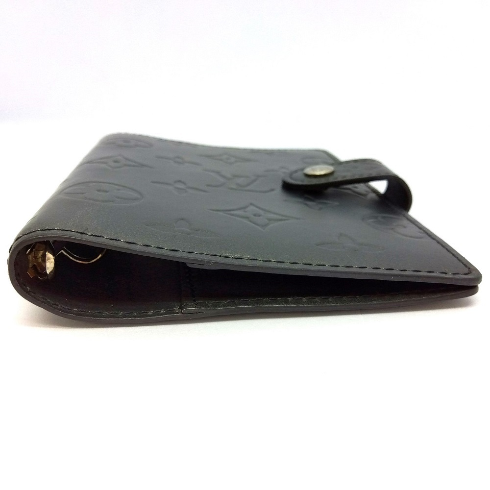 ルイヴィトン LOUIS VUITTON アジェンダPM 手帳カバー モノグラム マット ノワール シルバー金具 CA1002