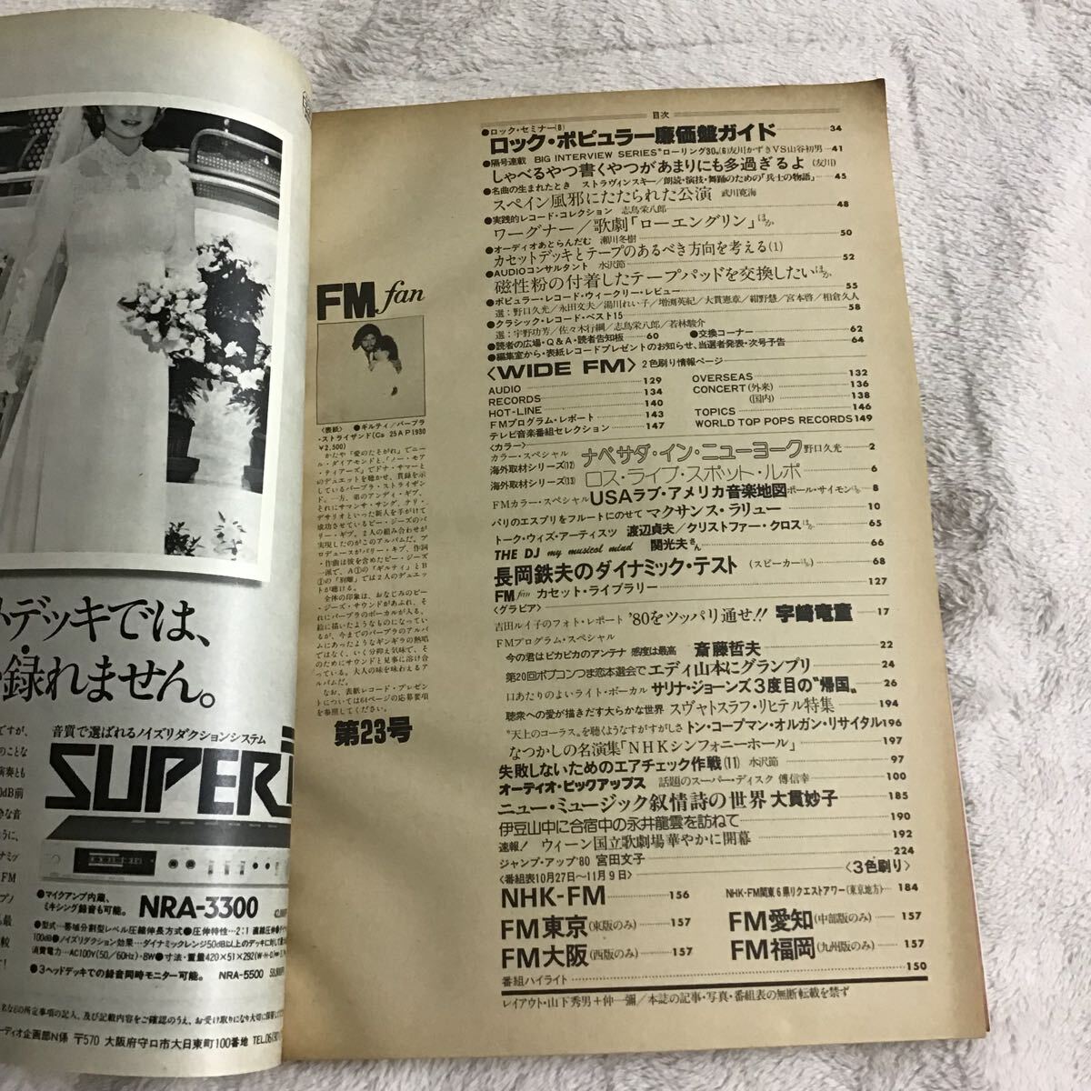 FM fan ファン 1980年 No.23 渡辺貞夫 宇崎竜童 大貫妙子