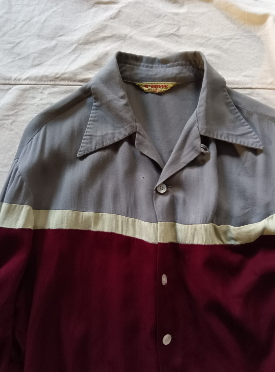 50s マクレガー レーヨンシャツ ハンドステッチ ロカビリー ギャバシャツ